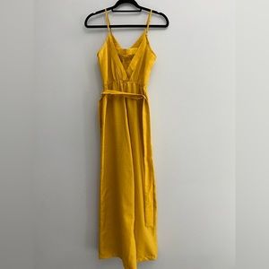 Flying Tomato Mustard Wide Leg Jumpsuit- XS